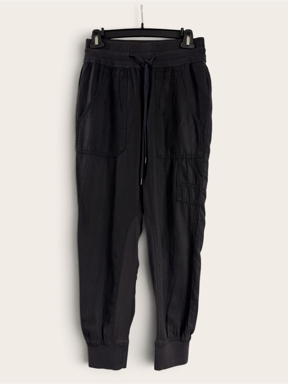 Anthropologie Black Drawstring Jogger Pants